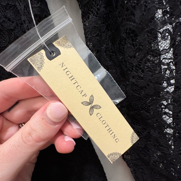 Free People Black Lace V-Neck Dress - Picture 5 of 7